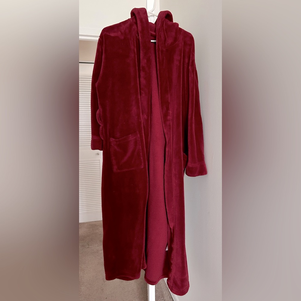 Red velvet / velour cozy robe (unisex)